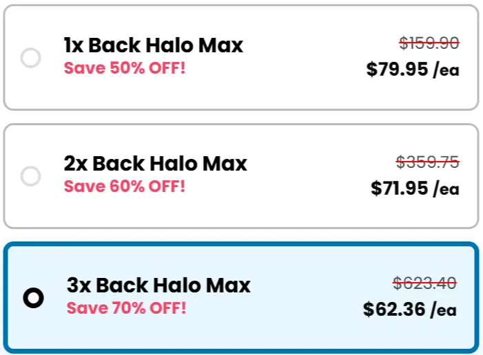 Back Halo Max price